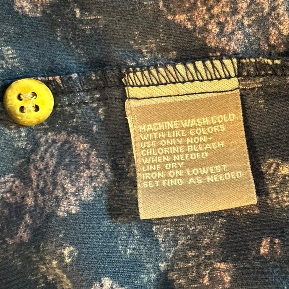 Vintage 90s Micro Corduroy Floral Cottage Shabby Chic Button Down Shirt Medium - Picture 8 of 9